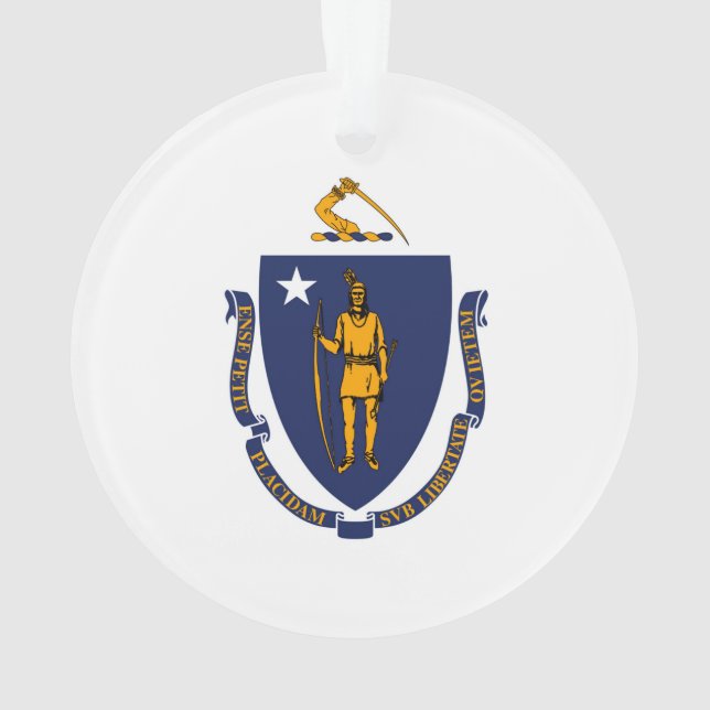 Ornamento Estado de Massachusetts Flag Design (Verso)