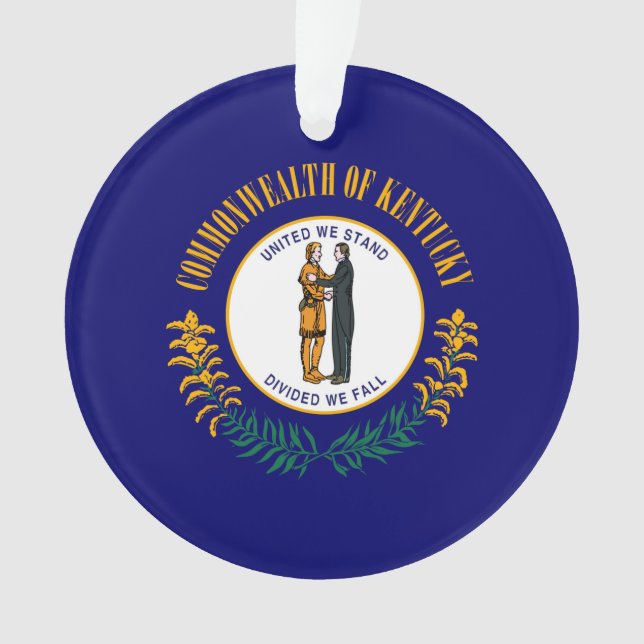 Ornamento Estado do Kentucky Flag Design (Frente)