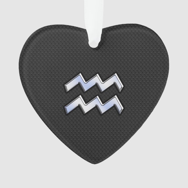 Ornamento Estilo Cromo Aquário Sinal Zodíaco em cobra (Frente)