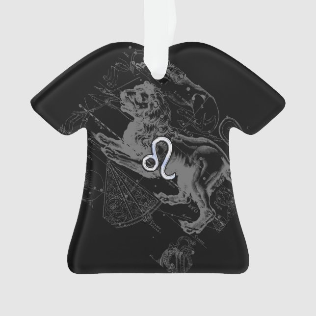 Ornamento Estilo Cromo Leo Zodiac Sinal em Hevélio (Frente)