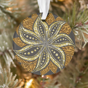 Ornamento Estilo de Batik Floral Abstrato africano