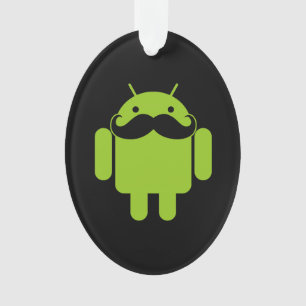 Ornamento Estilo de bigode robô androide em preto