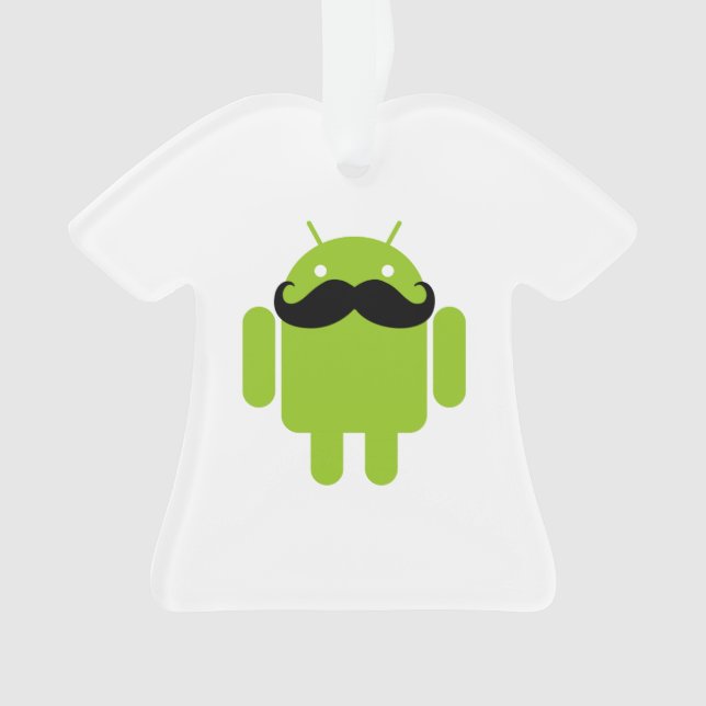 Ornamento Estilo de bigode Whimsical Robot Android (Frente)