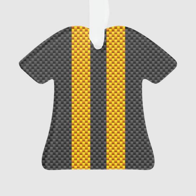 Ornamento Estilo de Fibra de Carbono de Grelha Amarela de De (Frente)