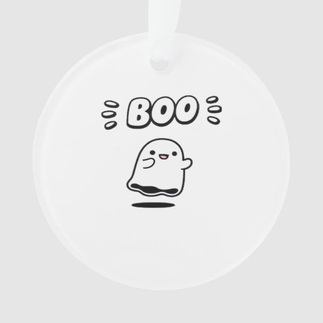 Ornamento Estilo Mínimo do Pequeno Boo (Frente)