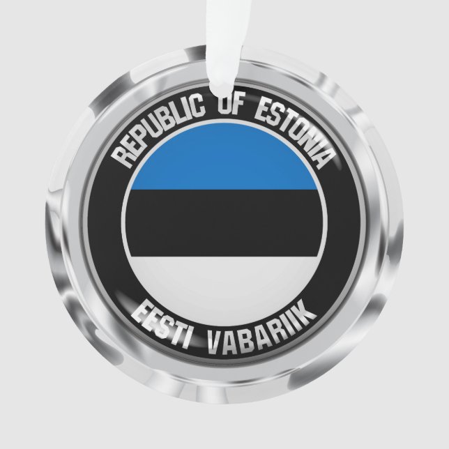 Ornamento Estônia Round Emblem (Frente)
