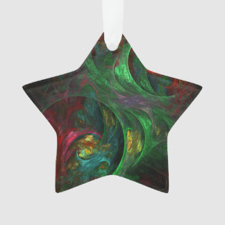 Ornamento Estrela acrílica de Abstrato de gênese verde
