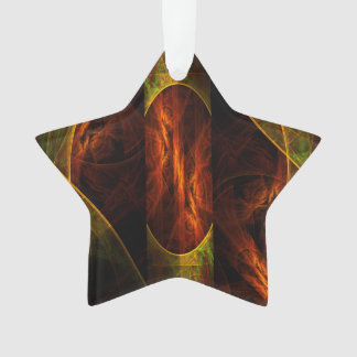 Ornamento Estrela Acrílica de Abstrato de Selva Mística