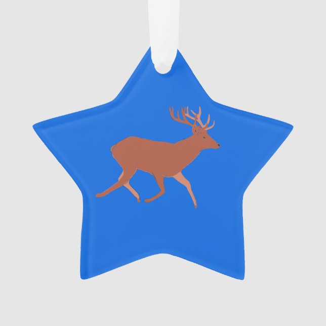 Ornamento Estrela Azul Festiva de Fundo (Frente)