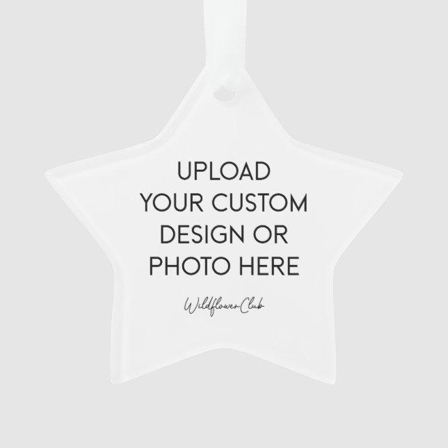 Ornamento Estrela de Natal com Foto Personalizada (Frente)