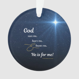Ornamento Estrela - Deus Me Vê, Me Ouve e Me Conhece - redon