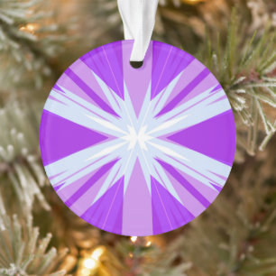 Ornamento Estrela Festiva de Natal Púrpura Azul Branco