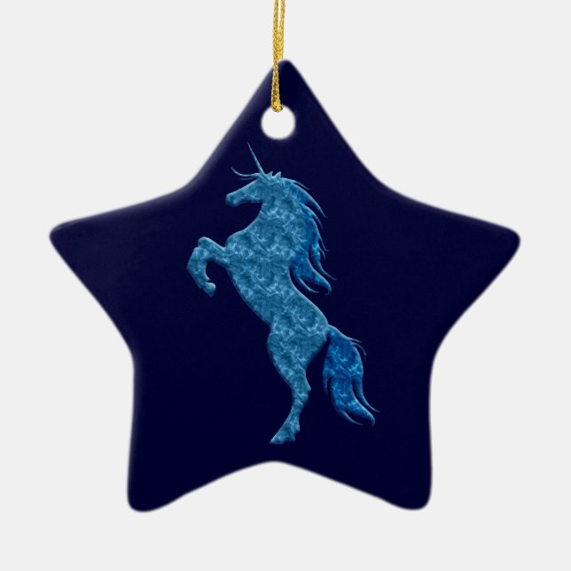 Ornamento Estrela Unicórnio Blue Fire (Frente)