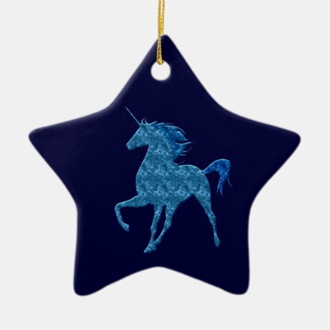 Ornamento Estrela Unicórnio Blue Fire (Frente)