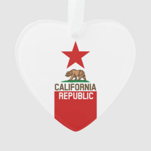 Ornamento Estrela Vermelha de Bandeira da REPÚBLICA DA CALIF