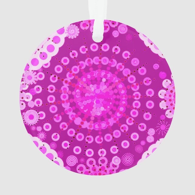 Ornamento Estrelas e pineiras, ametista roxo (Verso)