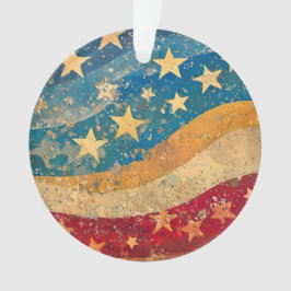 Ornamento Estrelas e Stripes Folksy