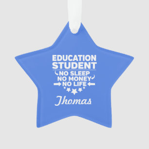 Ornamento Estudante educacional sem vida ou dinheiro