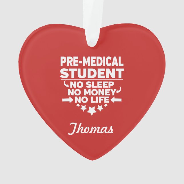 Ornamento Estudante pré-universitário sem vida ou dinheiro (Verso)