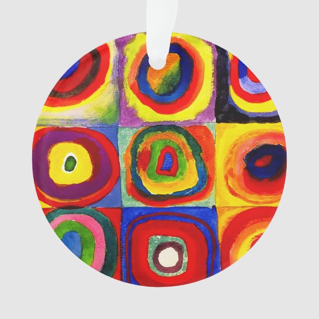 Ornamento Estudo de cor de Kandinsky Quadrados Círculos Arte (Frente)