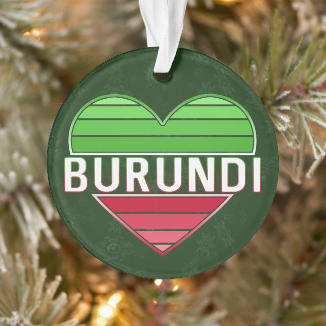 Ornamento Eu Amo Burundi, Coração Burundi (Árvore)