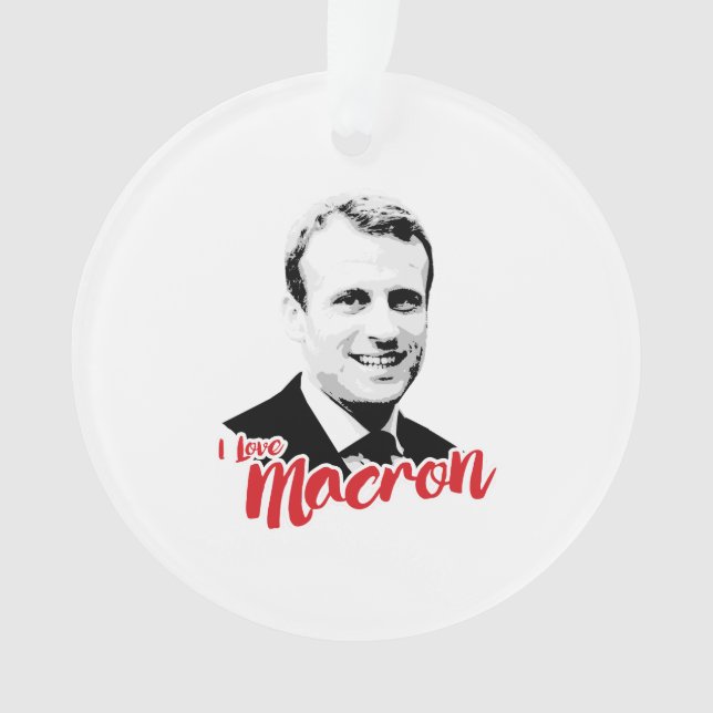 Ornamento Eu amo Emmanuel Macron - (Frente)