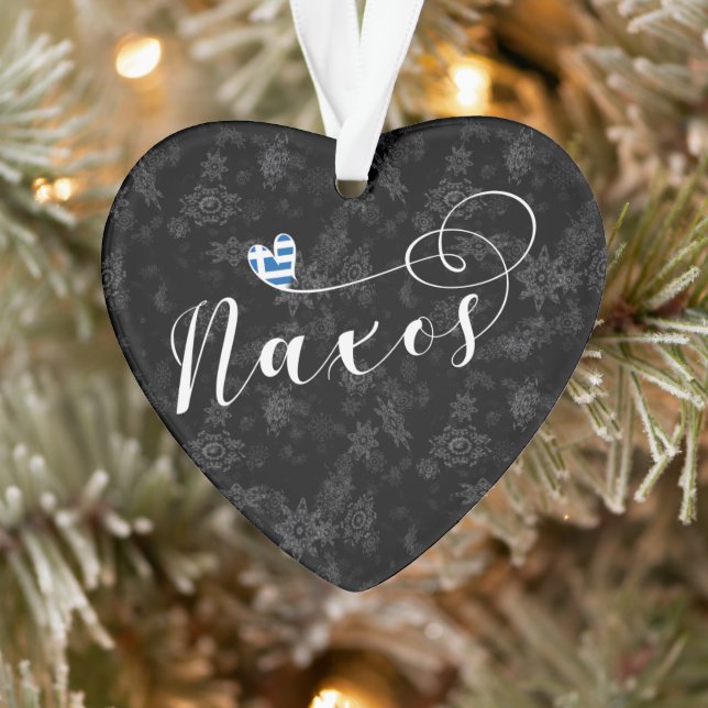 Ornamento Eu Amo Naxos, Bandeira Grega (Árvore)