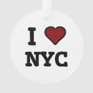 Ornamento Eu Amo NYC coração