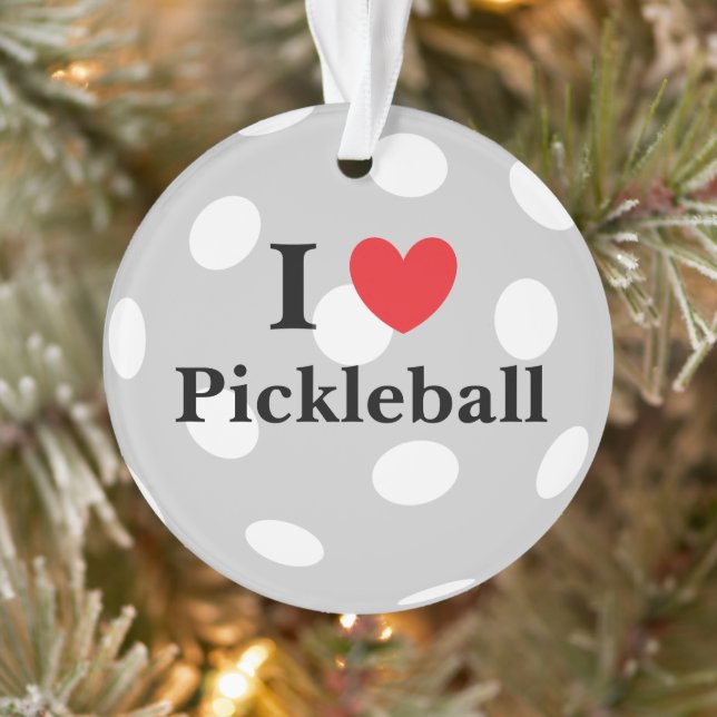 Ornamento "Eu Amo Pickleball" (Árvore)