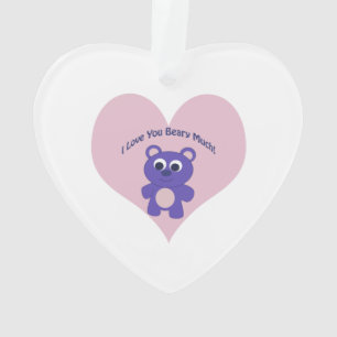 Ornamento Eu Amo Você Beber Muito Urso Roxo