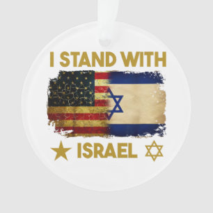 Ornamento Eu Apoio a Camiseta de Israel Eu Apoio a Israel Am