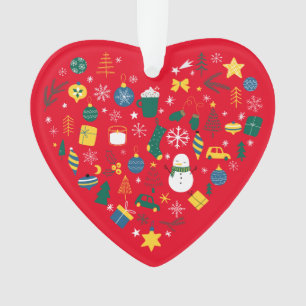 ORNAMENTO EU CORAÇÃO NATAL