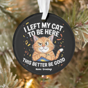 Ornamento Eu Deixei Meu Gato para Estar Aqui Isso Tem que Se