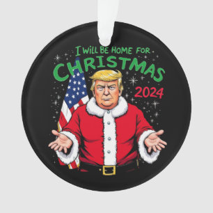 Ornamento Eu estarei em casa para as celebrações de Natal de