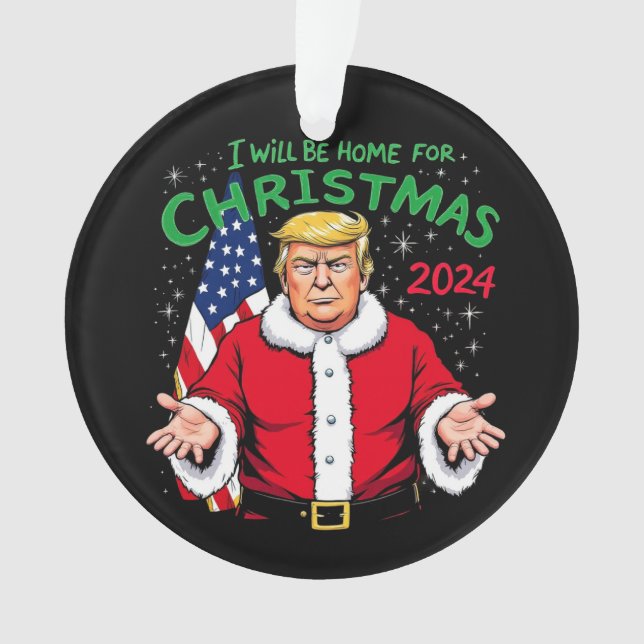 Ornamento Eu estarei em casa para as celebrações de Natal de (Frente)