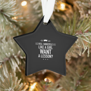 Ornamento Eu luto como uma garota engraçada