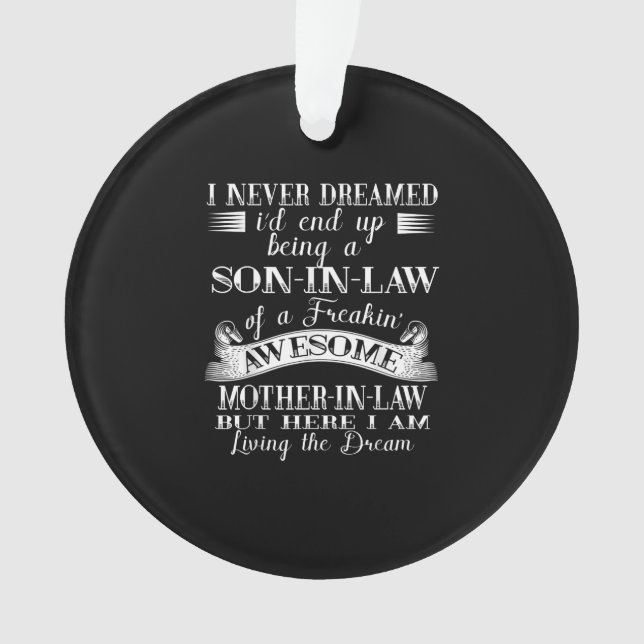 Ornamento Eu nunca sonhei com o filho na lei de assustar a m (Frente)