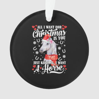 Ornamento Eu Quero Uma Camisa De Cavalo De Natal