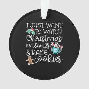 Ornamento Eu só quero assistir a filmes de natal, assar bis