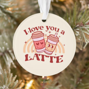 Ornamento Eu Te Amo Um Latte Torneira de café