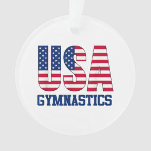 Ornamento EUA com American Flag Gymnastics Sports
