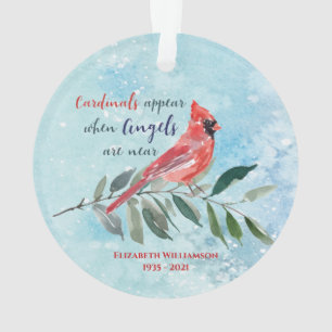 Ornamento Eucalyptus Cardinals Watercolor Memorial de Natal