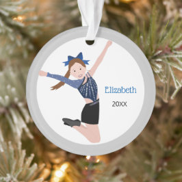 Ornamento Executor da equipe de dança com cabelo castanho