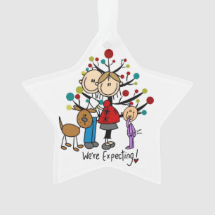 Ornamento expectante do acrílico do cão da menina