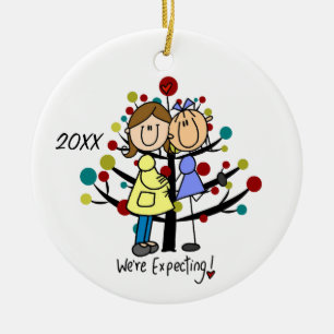 Ornamento expectante do feriado das mães do casal