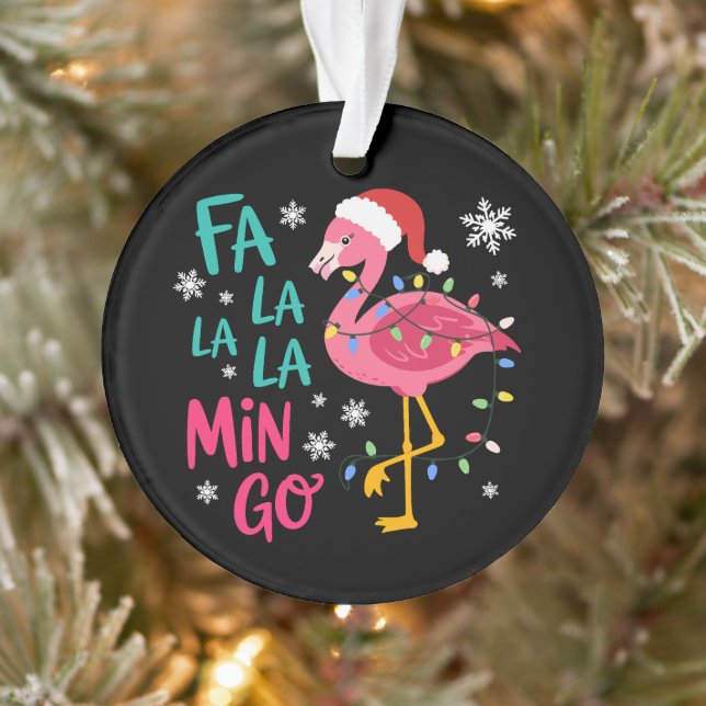 Ornamento Fa La La La Mingo Christmas Flamingo Pink Lover (Árvore)