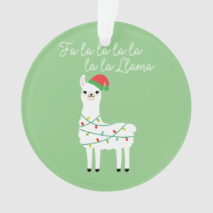 Ornamento Fa Lalalalala Llama Homens de Natal Engraçados Mul