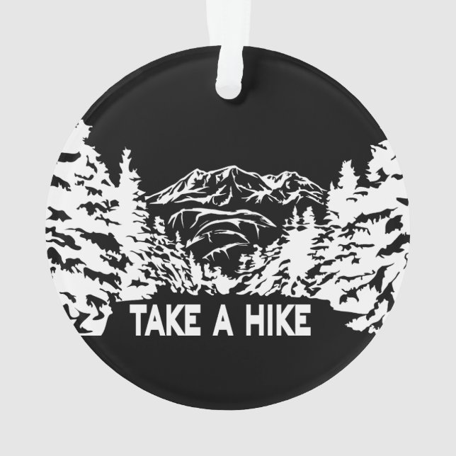 Ornamento Faça uma citação de Hike, paisagem monocromática d (Verso)