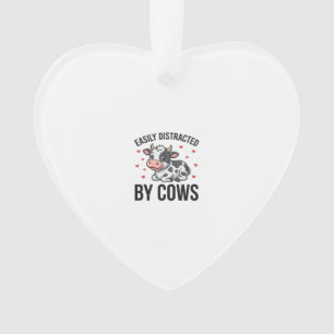 Ornamento Facilmente Distraído por Vacas Gráfico de Vaca Vin