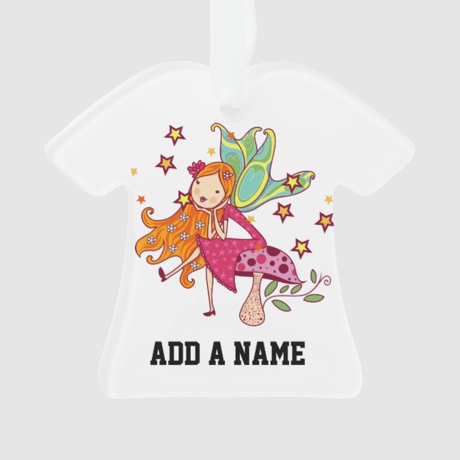 Ornamento Fada do jardim no cogumelo (Frente)